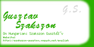 gusztav szakszon business card